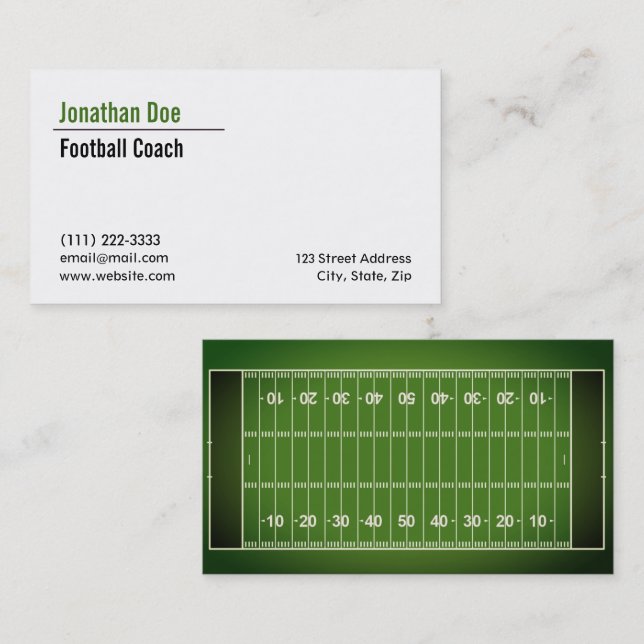 Affärskortet Football Coach Visitkort (Fram/baksida)