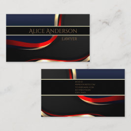 Affärskortet för advokat i lyxsvart guld elegant visitkort