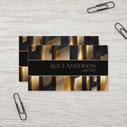 Affärskortet för advokat i lyxsvart guld elegant visitkort
