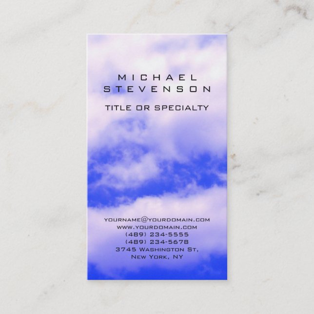 Affärskortet för attraktiva Blå himmel White Cloud Visitkort (Framsida)