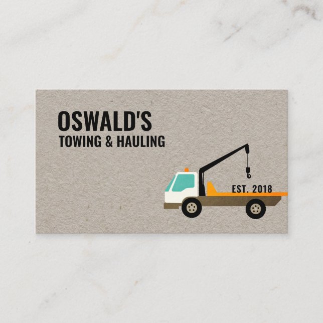 Affärskortet för bogsering och bogsering visitkort (Framsida)