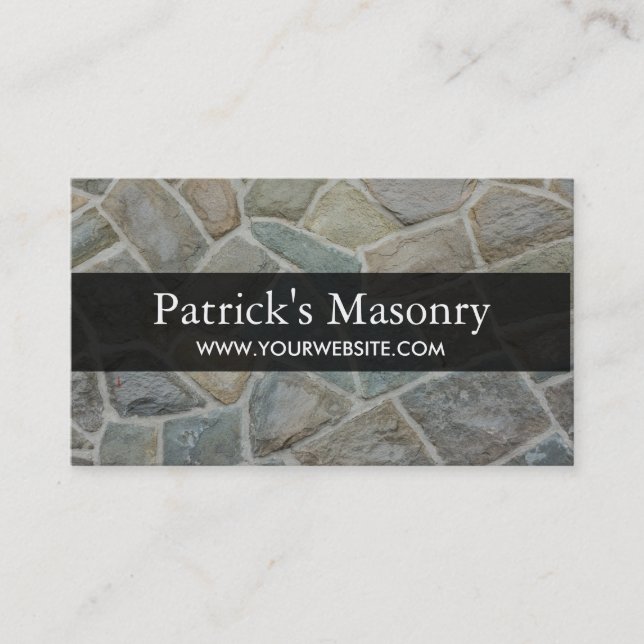 Affärskortet för bygge av Brick Stone Masonry Visitkort (Framsida)