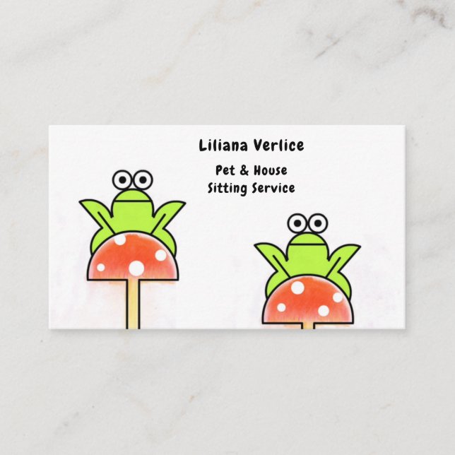 Affärskortet för Comical Pet Sitter House Sitter Visitkort (Framsida)