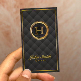 Affärskortet för drivrutin i Deluxe Guld Monogram Visitkort