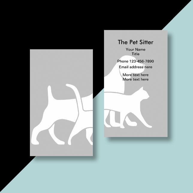 Affärskortet för Dubbla av platshållarplatshållars Visitkort (pet sitter)