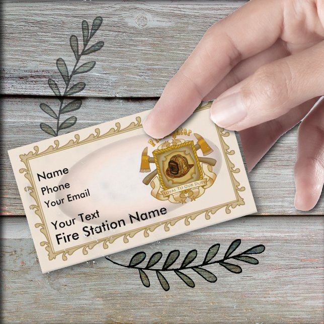 Affärskortet för eget namn för Firefighter Shield Visitkort (Skapare uppladdad)