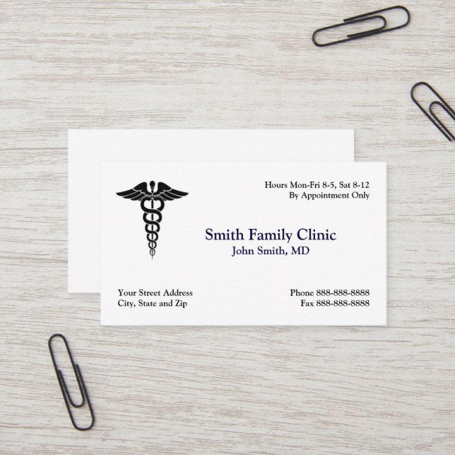 Affärskortet för läkarsymbol Doktor Visitkort (Fram/Back In Situ)