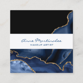 Affärskortet för marint agate Guld Square Fyrkantigt Visitkort