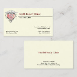 Affärskortet för medicinsk Doktor-symbol med kardi Visitkort