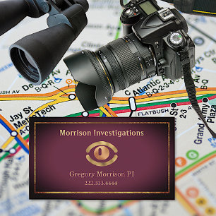 Affärskortet för privat utredning av Öga-symbol Visitkort