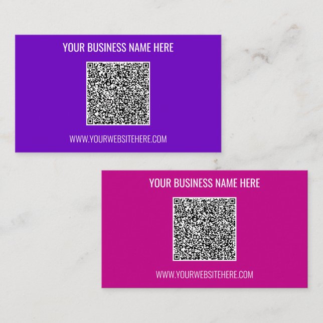 Affärskortet för QR-kodsökning på Namn webbplats Visitkort (Fram/baksida)