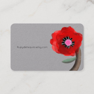 Affärskortet för Röd och Rosa Blommigt i Asien Kär Visitkort