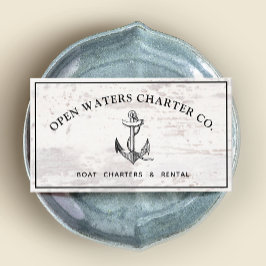 Affärskortet för sjöbåtsankor Rustic Wood Visitkort