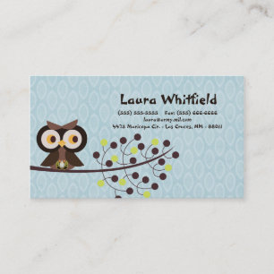 Affärskortet Forest Uggla Woodland Hoot Night Visitkort