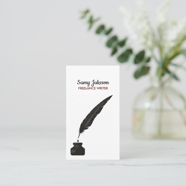 AFFÄRSKORTET FÖRFATTARE OCH SKRIVARE VISITKORT (Stående Fram)