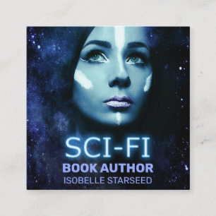 Affärskortet Författarkvadrat för sci-fi Bok Fyrkantigt Visitkort