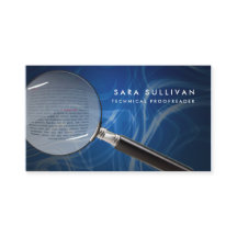 Affärskortet Förstoringsglaskorrekturläsare