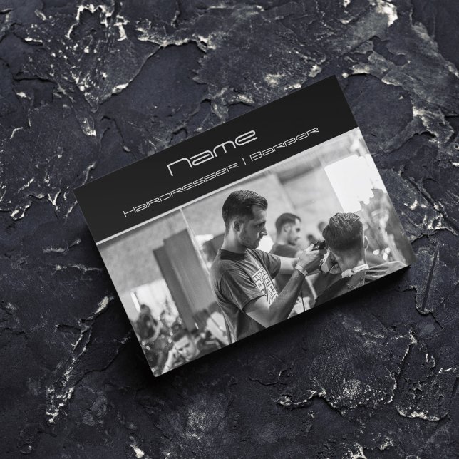 Affärskortet Fotofrisör frisyr Visitkort (Skapare uppladdad)