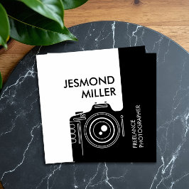 Affärskortet Fotograf för konturkameror Fyrkantigt Visitkort