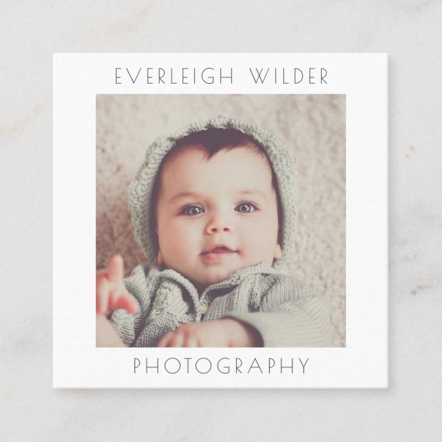 Affärskortet Fotograf Fyrkantigt Visitkort (Framsida)