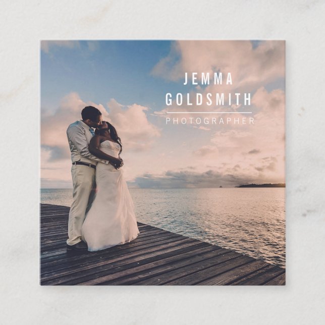 Affärskortet Fotografikvadratisk ruta Fyrkantigt Visitkort (Framsida)