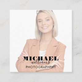 Affärskortet Fotokvadrat Fyrkantigt Visitkort
