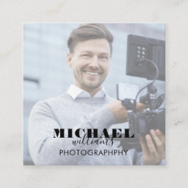 Affärskortet Fotokvadrat Fyrkantigt Visitkort