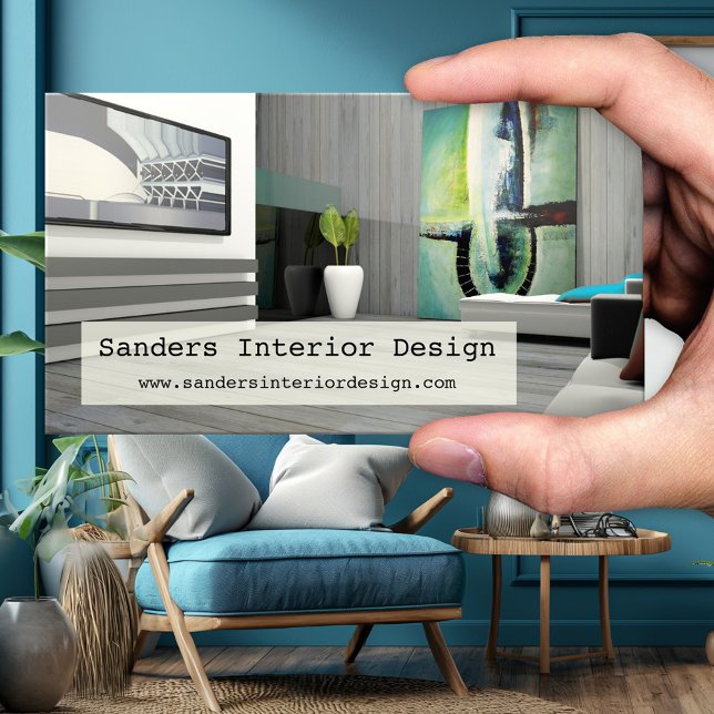 Affärskortet Fotomodern Inredingsdesign Visitkort (Interior design home decorator styling business card with transparent text area)