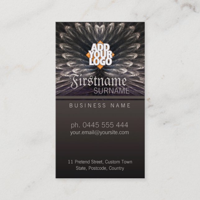 Affärskortet Fractal Kärlek Feathers Visitkort (Framsida)
