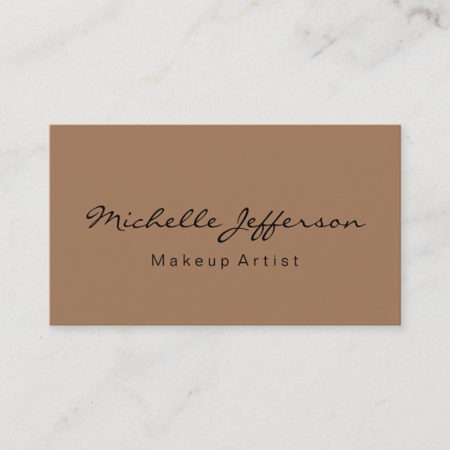 Affärskortet fransk Beige Makeup Artist Script Visitkort (Framsida)