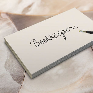Affärskortet Free Handskrift Script Bookkeeper Visitkort
