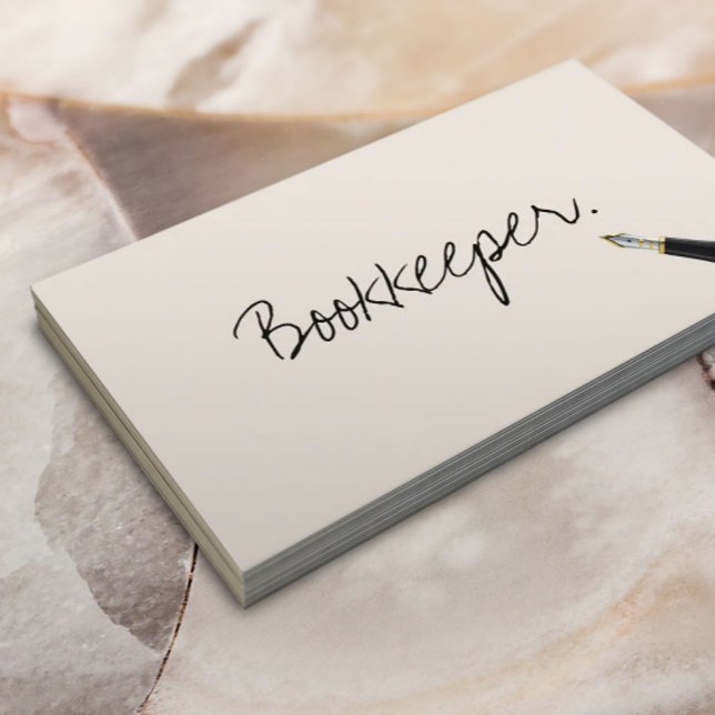 Affärskortet Free Handskrift Script Bookkeeper Visitkort (Skapare uppladdad)