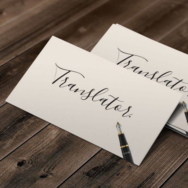 Affärskortet Free Handskrift Script Translator Visitkort (Skapare uppladdad)