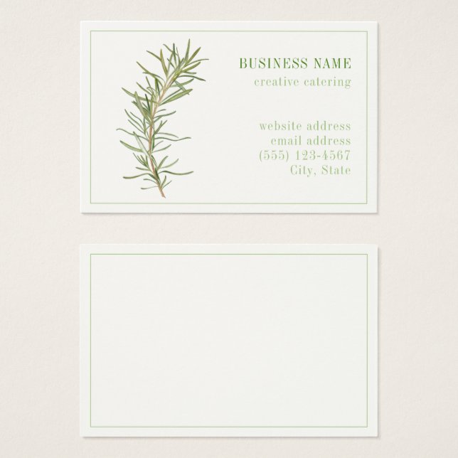 AFFÄRSKORTET FRESH ROSEMARY Euro Visitkort (Framsida & baksida)