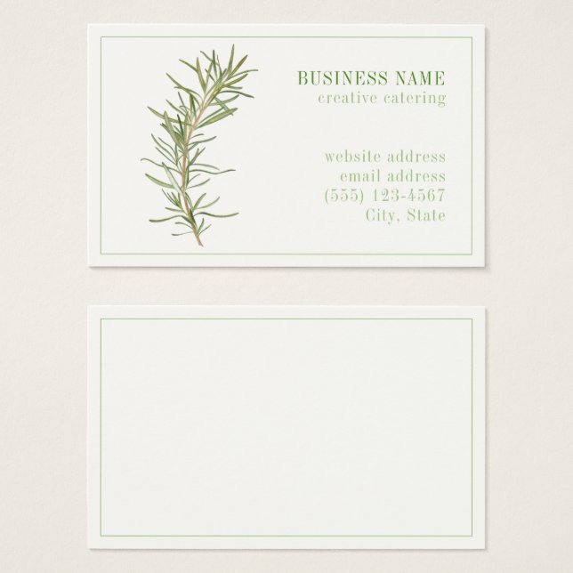 AFFÄRSKORTET FRESH ROSEMARY Oceana Visitkort (Framsida & baksida)