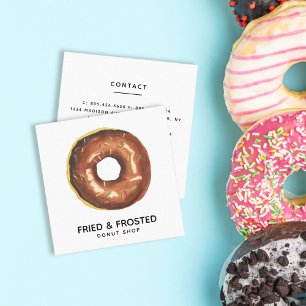 Affärskortet Fried och Frostat Donut Shop Fyrkantigt Visitkort