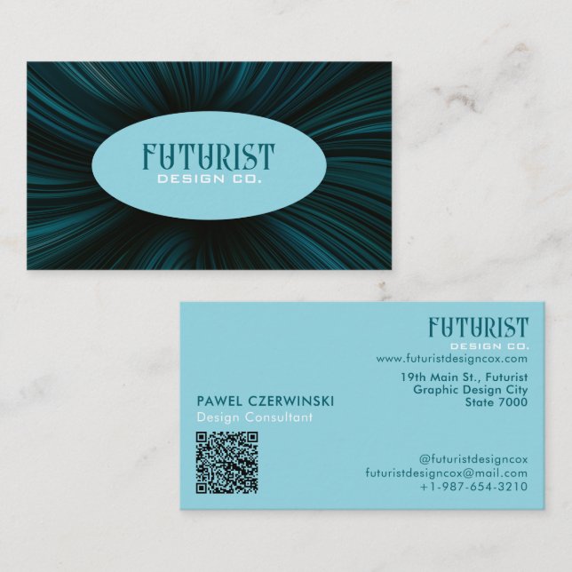 Affärskortet Futurist Design Visitkort (Fram/baksida)