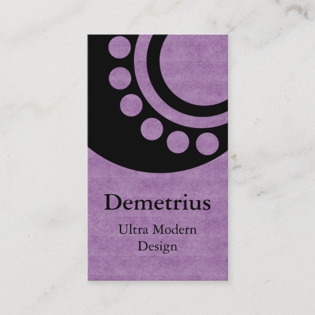 Affärskortet futuristiska Dimensions, Lavender Visitkort (Framsida)