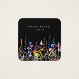 Affärskortet Fyrkantigt Blommigt för färgtoner av  Visitkort