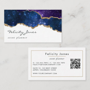 Affärskortet Galaxy Agate Stone QR-kod Visitkort