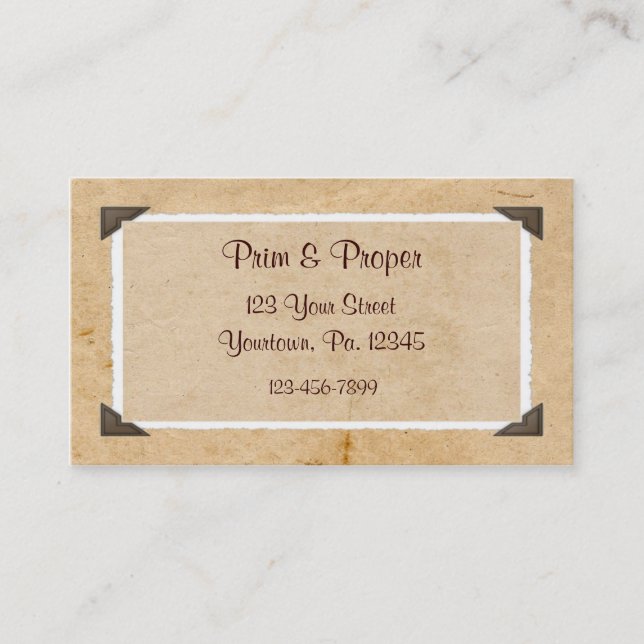 Affärskortet Gammalt fotofoto-Anpassningsbar Visitkort (Framsida)