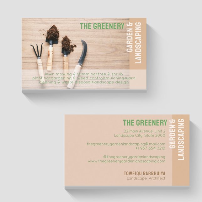 Affärskortet Garden & Landscaping Services Visitkort (Skapare uppladdad)