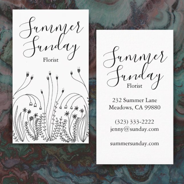 Affärskortet Garden Line Art Florist Landscaper Visitkort (Skapare uppladdad)