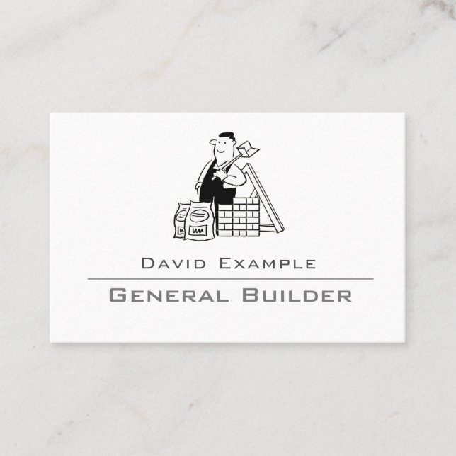 Affärskortet General Builder med Illustration Visitkort (Framsida)