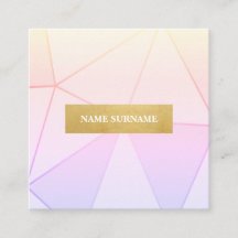 Affärskortet Geometric Mönster Lila Guld Square