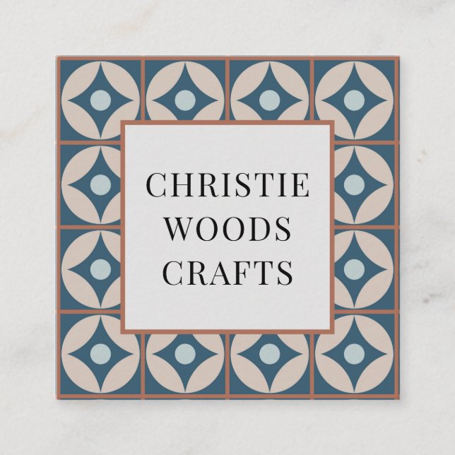 Affärskortet Geometric Mönster Square Fyrkantigt Visitkort (Framsida)