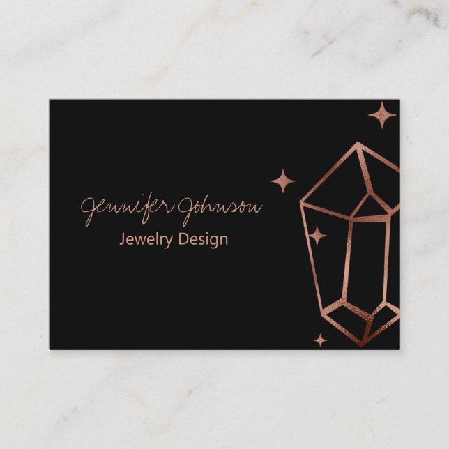 Affärskortet Geometric Ro Gold Foil Black Visitkort (Framsida)