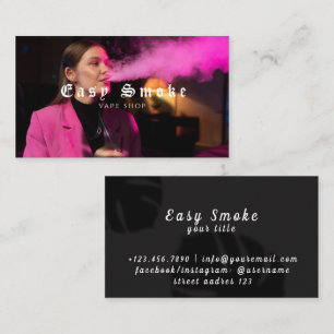 Affärskortet Girl Smoke Vape Shop Visitkort