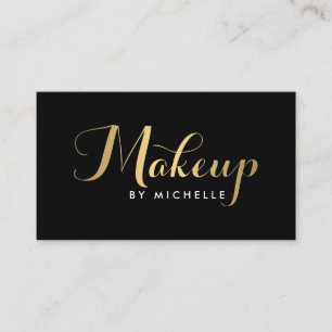 Affärskortet Glam Makeup-skript Guld/Black Visitkort