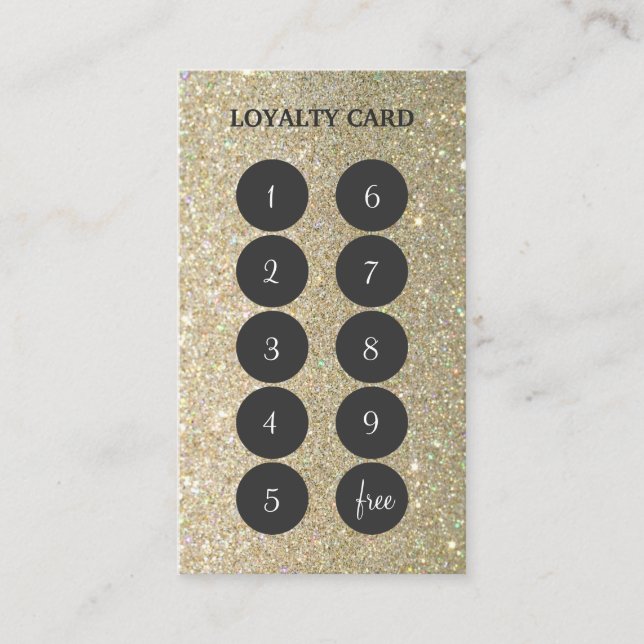 Affärskortet Glitter Loyalty Slår Lojalitetskort (Framsida)